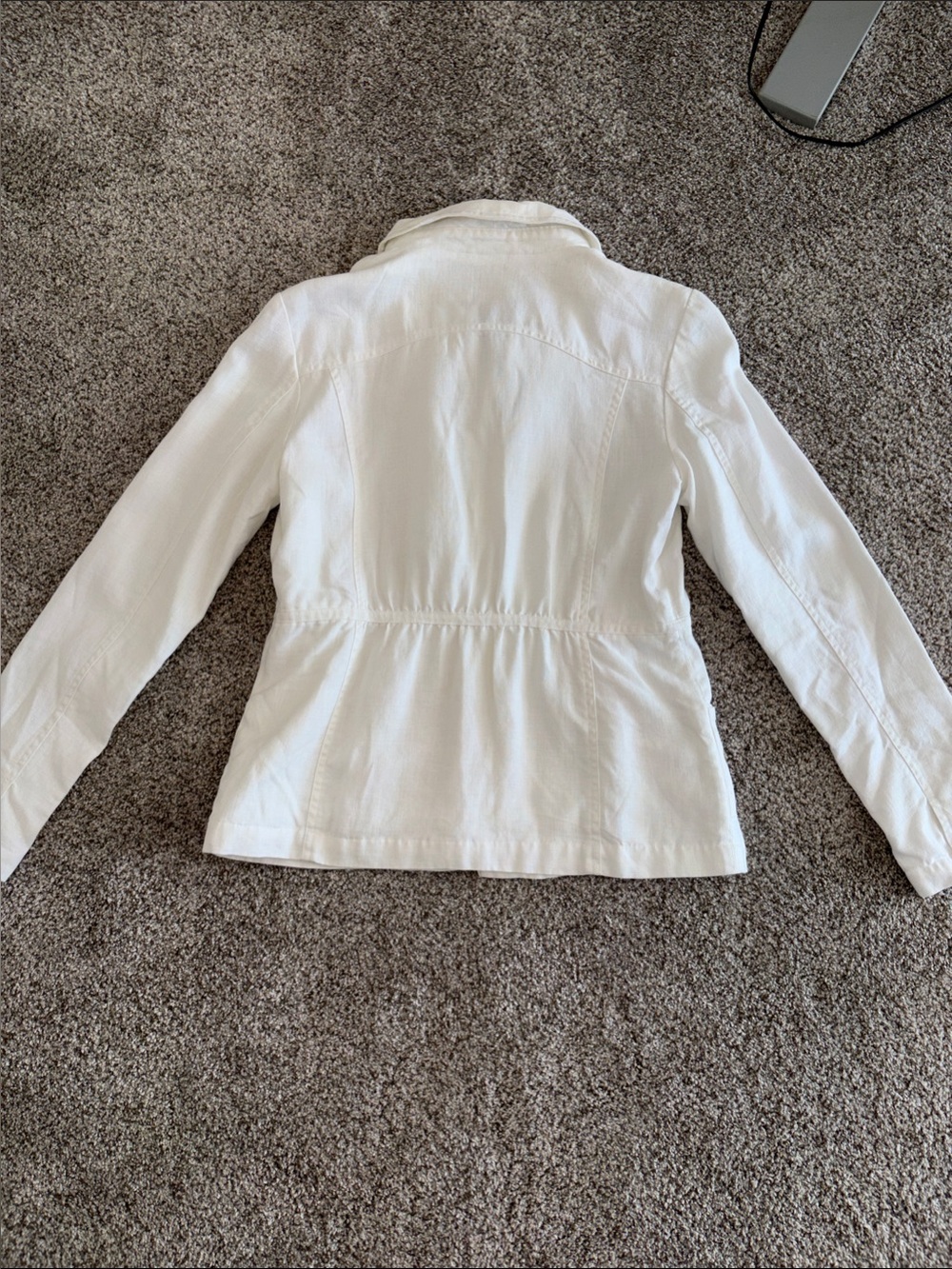 H&M White Linen Tailored Button-Front Jacket size 8 - Picture 7 of 7